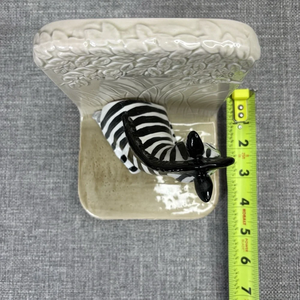 Vintage Quon-Quon Japan Ceramic Zebra Single Bookend Safari Decor 1980s‎ MCMLXXX